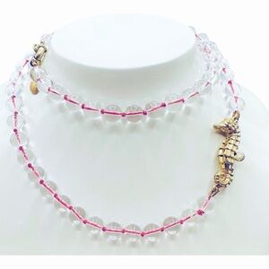 J. Crew Nautical Seahorse Glass Bead Long‎ Charm Necklace